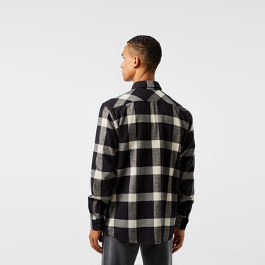  Lacoste Erkek Regular Fit Ekose Siyah Gömlek