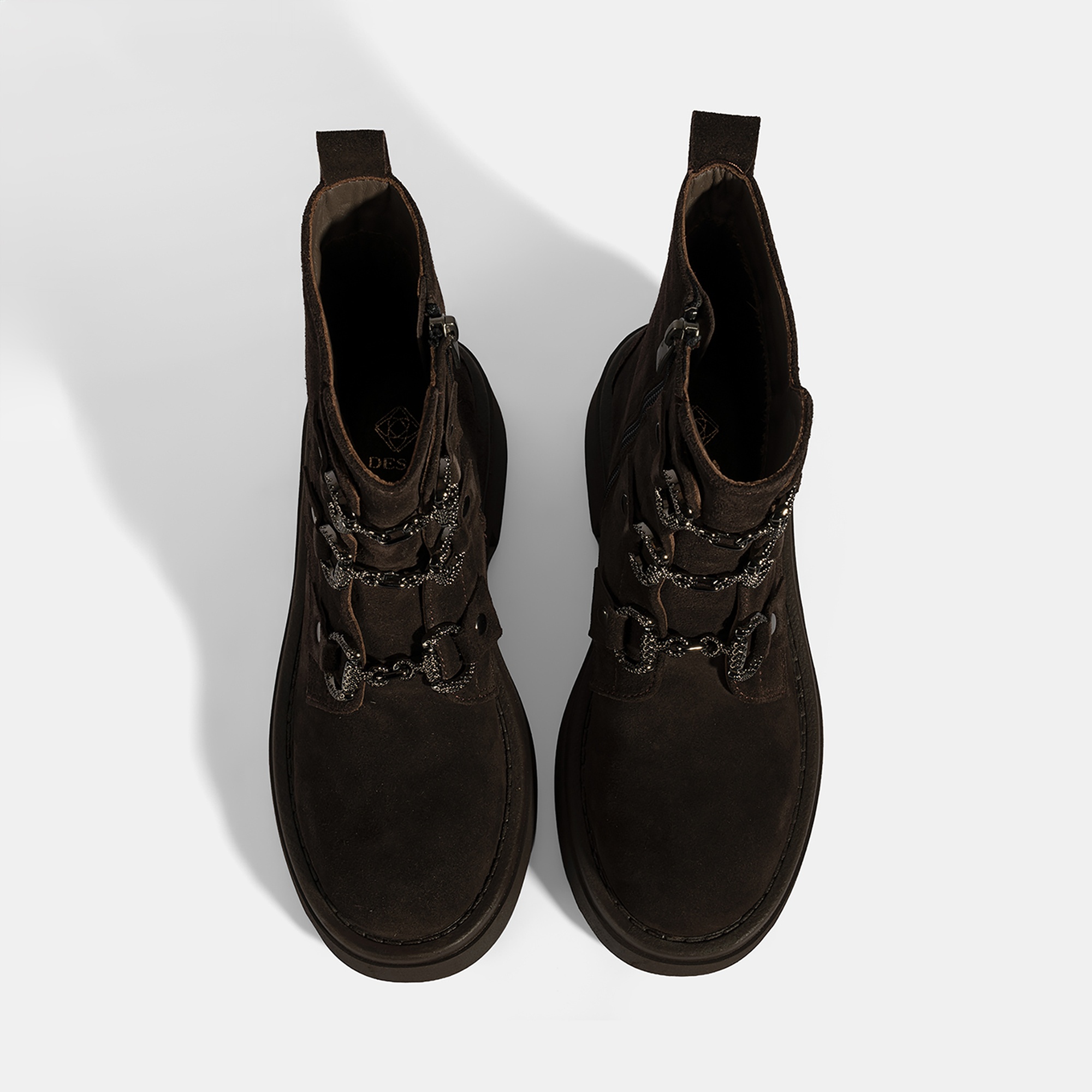 Kadın Kahve Metal Toka Detaylı Süet Deri Bot