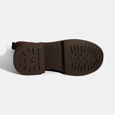  Kadın Kahve Metal Toka Detaylı Süet Deri Bot