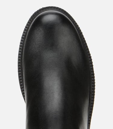  Kadın Deri Siyah Tokalı Dolgu Topuklu Bot