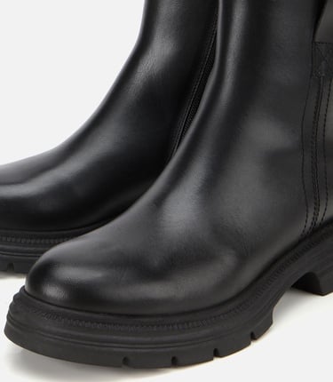  Kadın Deri Siyah Yumuşak Dokulu Bilekte Düz Bot