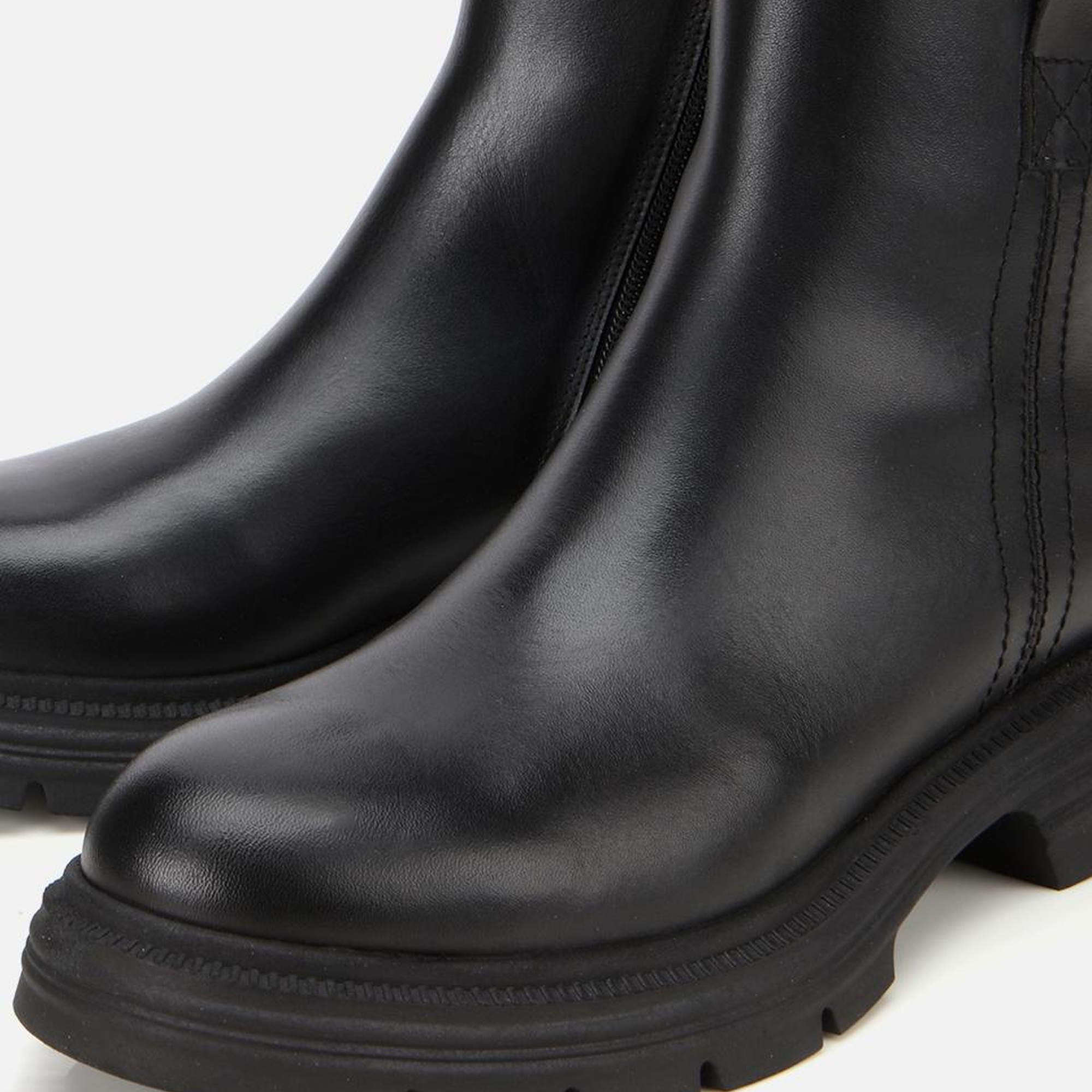 Kadın Deri Siyah Yumuşak Dokulu Bilekte Düz Bot