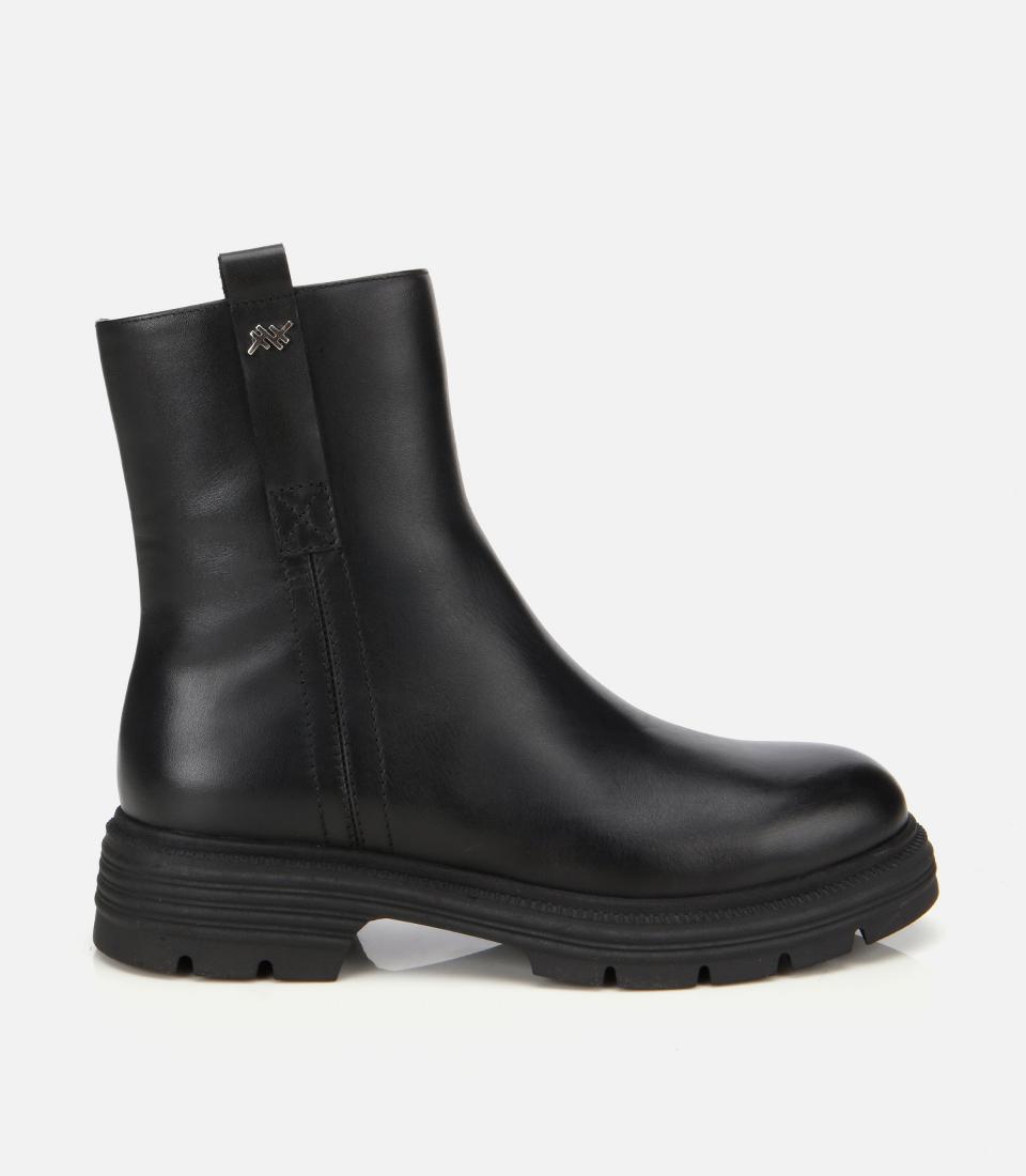  Kadın Deri Siyah Yumuşak Dokulu Bilekte Düz Bot