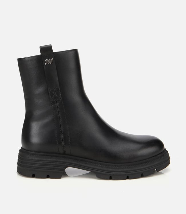  Kadın Deri Siyah Yumuşak Dokulu Bilekte Düz Bot