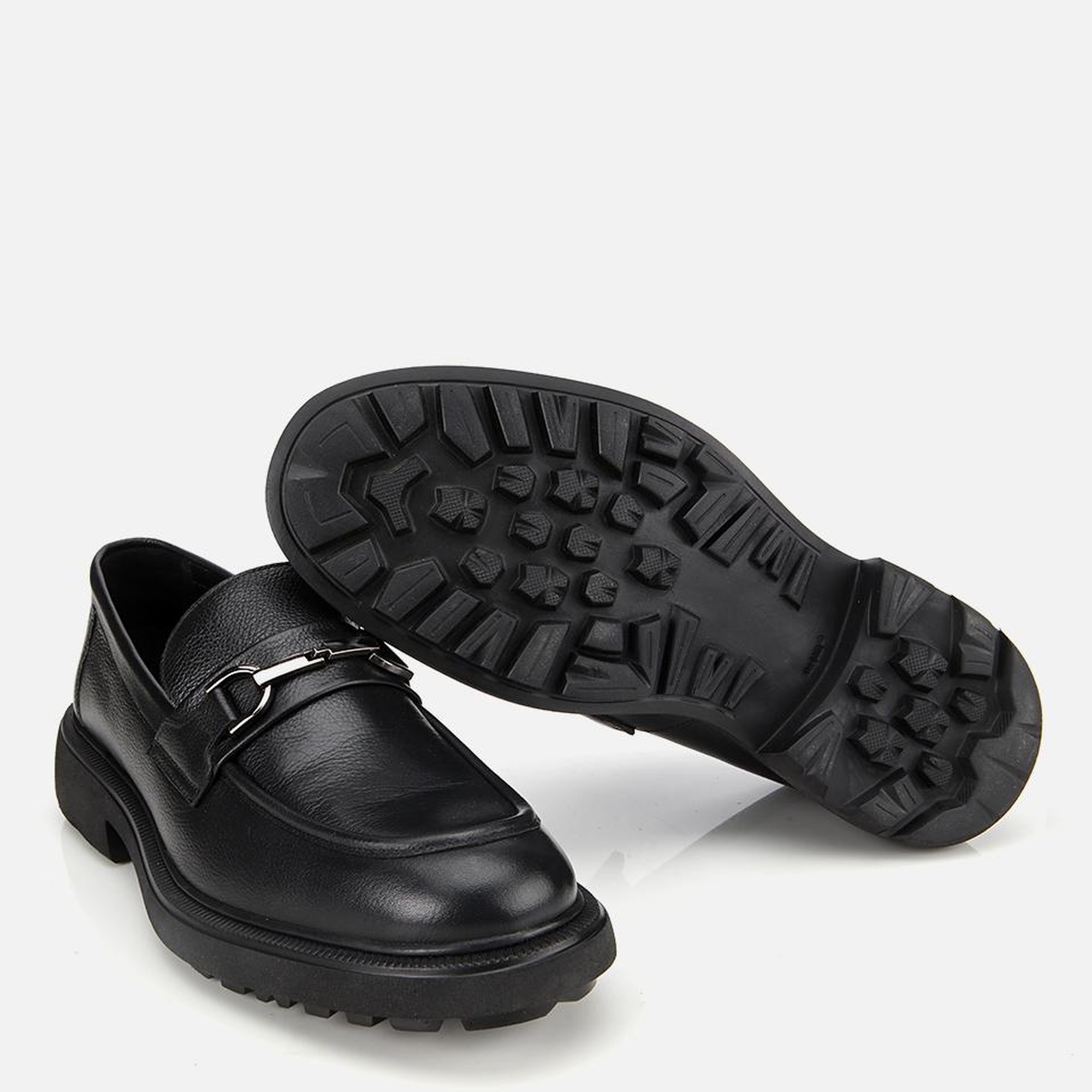 Erkek Deri Siyah Tokalı Günlük Loafer