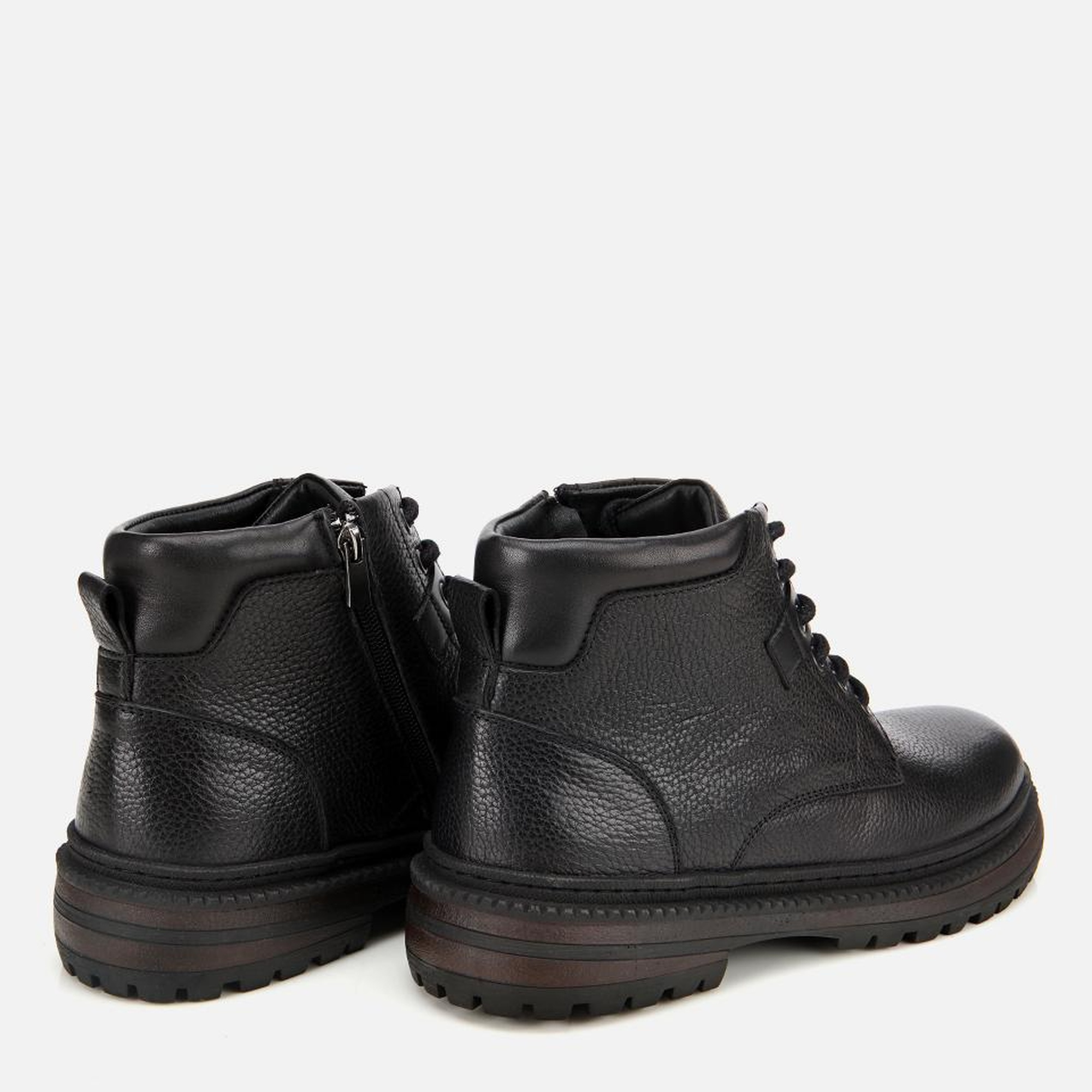 Erkek Deri Siyah Bağcıklı Kalın Tabanlı Casual Bot