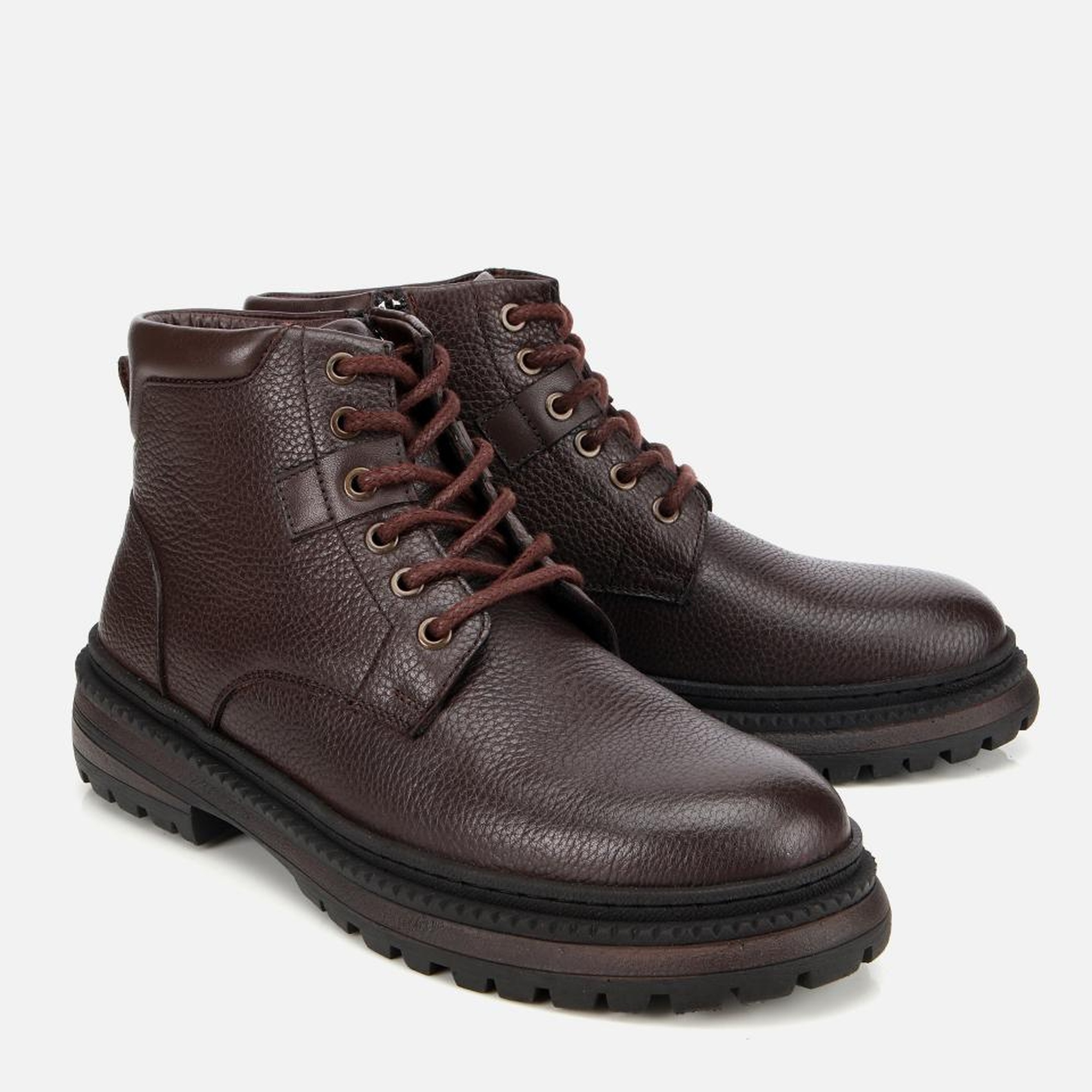 Erkek Deri Kahverengi Bağcıklı Kalın Tabanlı Casual Bot