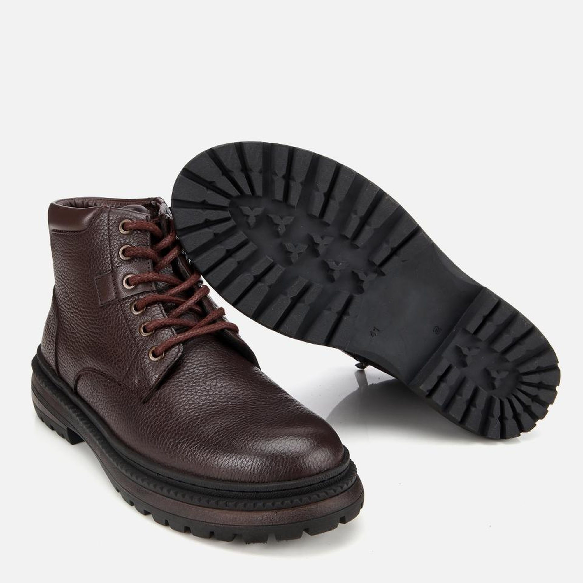 Erkek Deri Kahverengi Bağcıklı Kalın Tabanlı Casual Bot