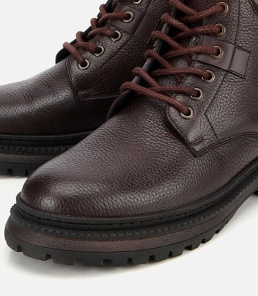  Erkek Deri Kahverengi Bağcıklı Kalın Tabanlı Casual Bot