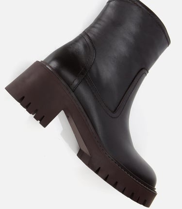  Kadın Deri Kahverengi Streç Bilekte Düz Bot