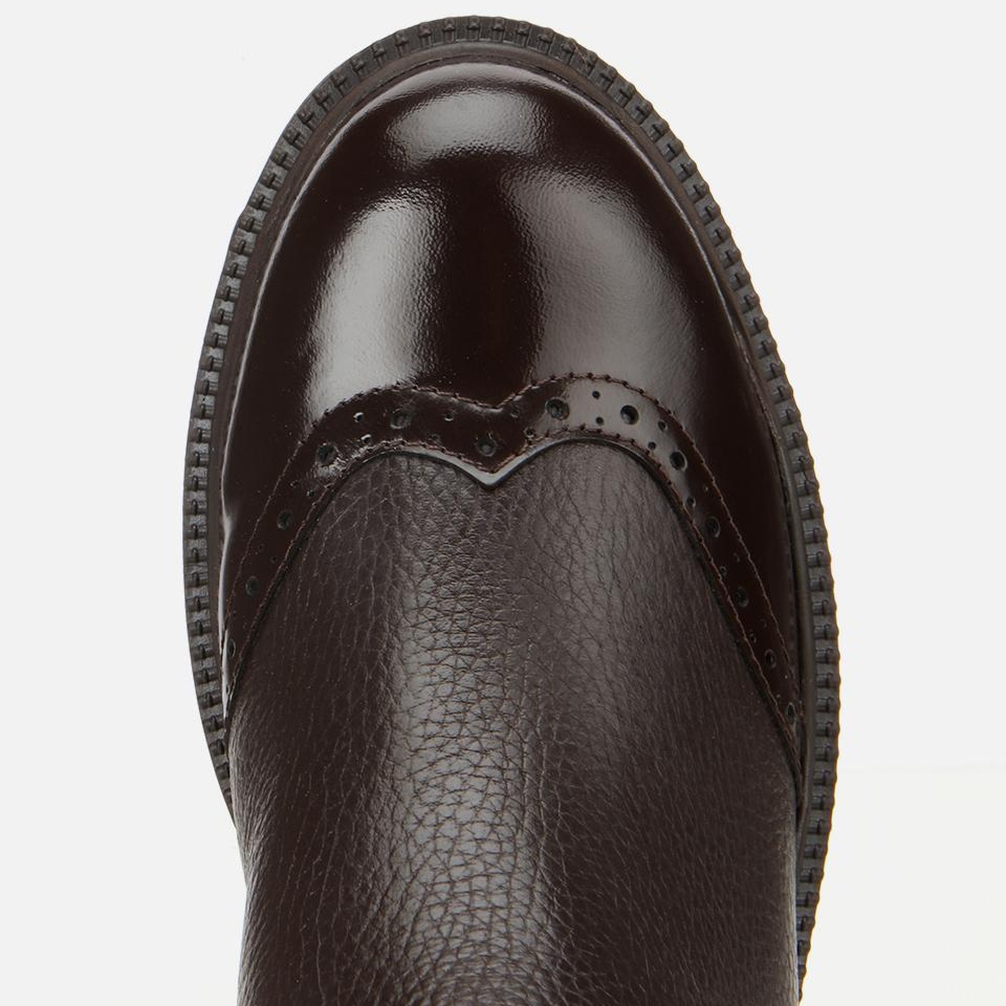 Kadın Deri Kahverengi Lastik Detaylı Dolgu Topuklu Bot