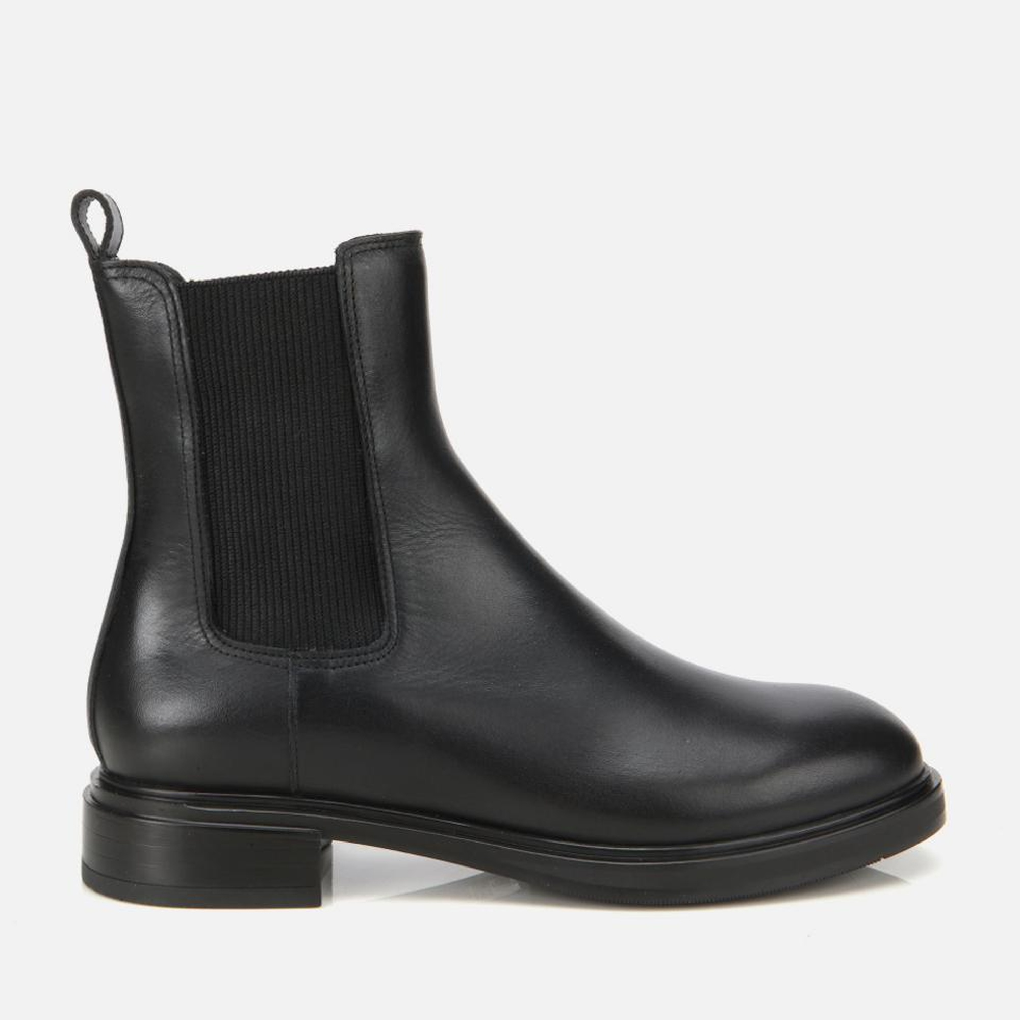 Kadın Deri Siyah Lastik Detaylı Düz Bot