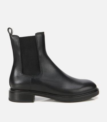  Kadın Deri Siyah Lastik Detaylı Düz Bot