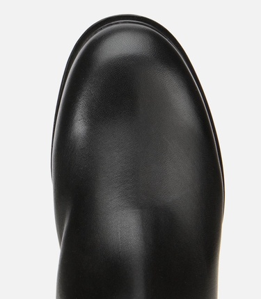  Kadın Deri Siyah Tokalı Düz Bot