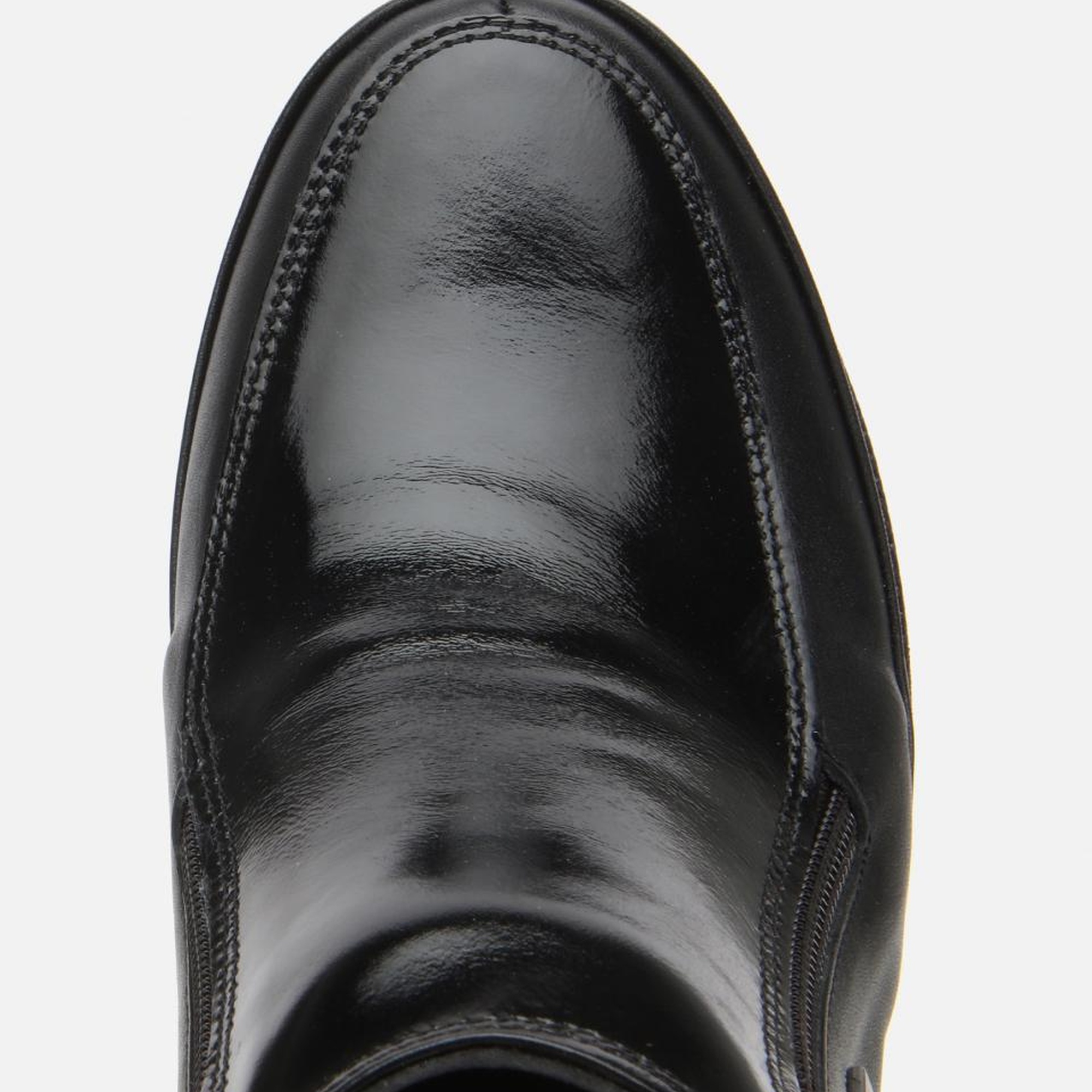 Kadın Deri Siyah Fermuar Detaylı Dolgu Topuklu Bot