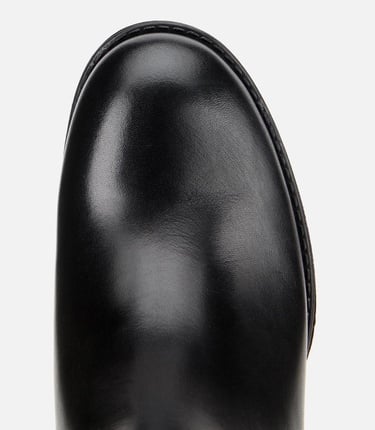  Kadın Deri Siyah Lastik Detaylı Bilekte Topuklu Bot