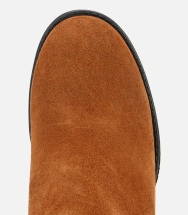  Kadın Süet Deri Taba Tokalı Bilekte Topuklu Bot