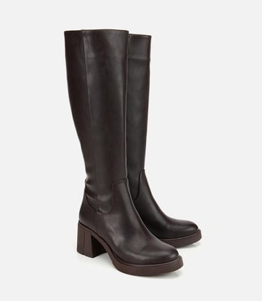  Kadın Kahverengi Yüksek Topuklu Çizme