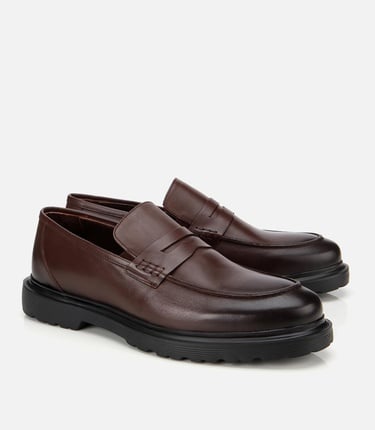  Erkek Deri Kahverengi Yumuşak Dokulu Klasik Loafer
