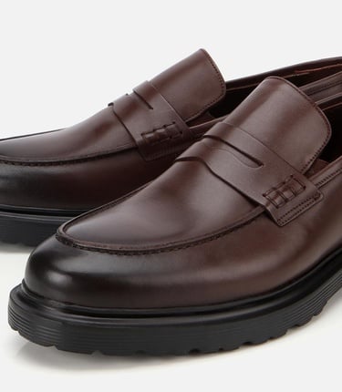  Erkek Deri Kahverengi Yumuşak Dokulu Klasik Loafer