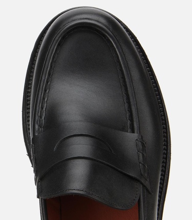  Erkek Deri Siyah Yumuşak Dokulu Kalın Tabanlı Klasik Loafer