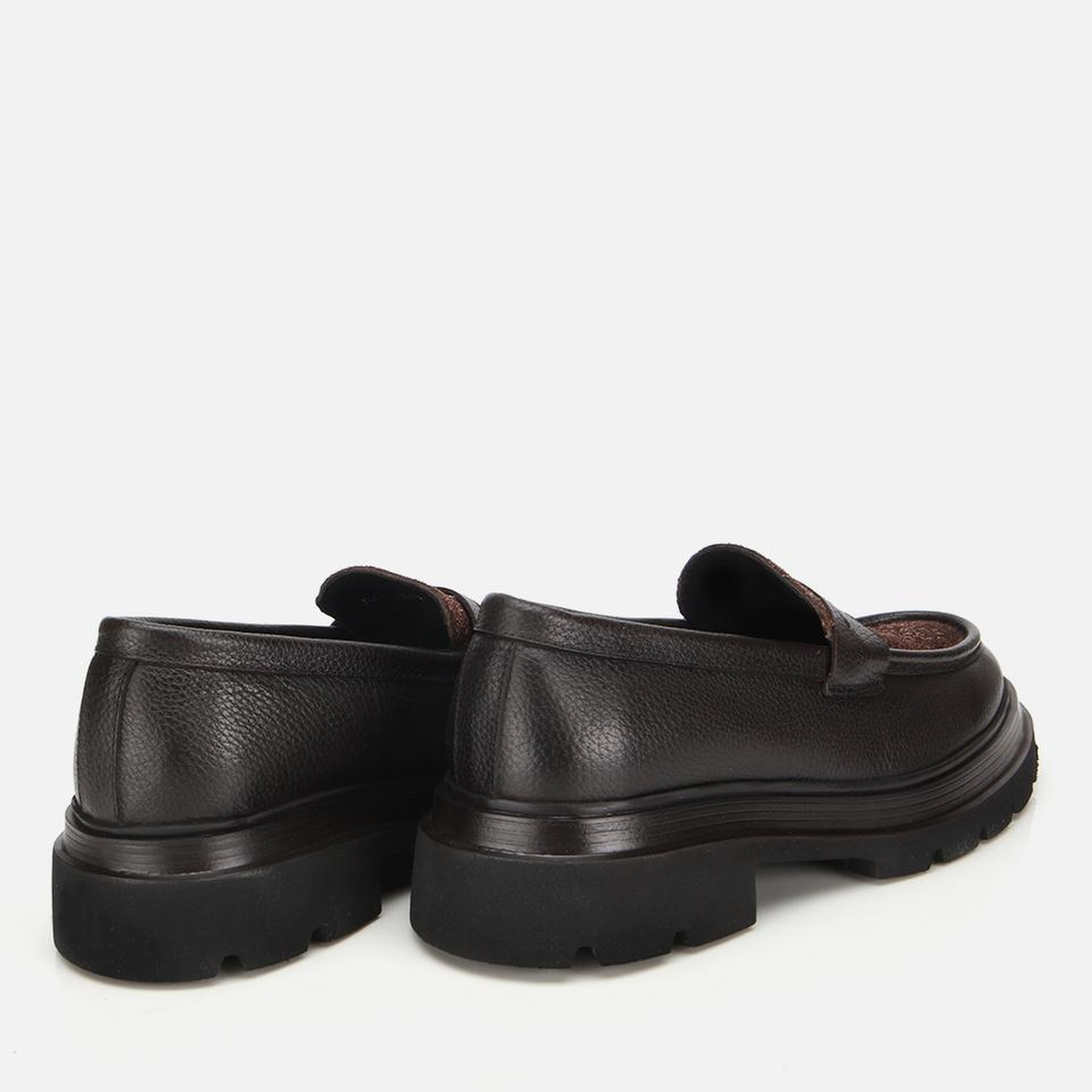 Erkek Deri Kahverengi Kırçıllı Yüksek Tabanlı Klasik Loafer