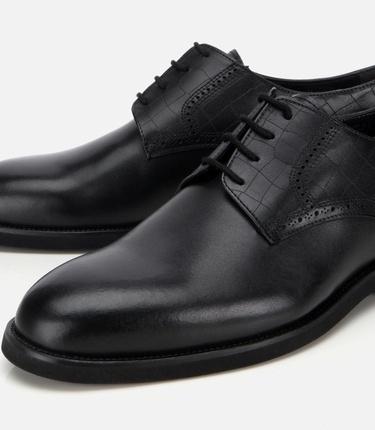  Erkek Deri Siyah Klasik Ayakkabı