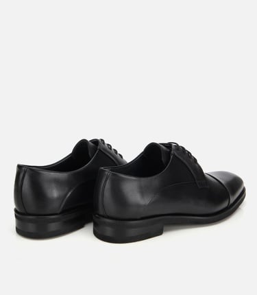  Erkek Deri Siyah Bağcıklı Klasik Ayakkabı