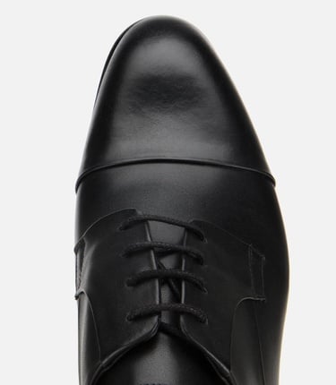  Erkek Deri Siyah Bağcıklı Klasik Ayakkabı