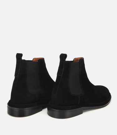  Erkek Süet Deri Siyah Lastik Detaylı Chelsea Bot