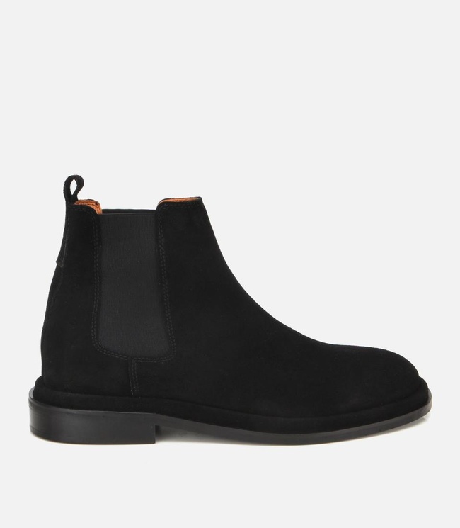  Erkek Süet Deri Siyah Lastik Detaylı Chelsea Bot