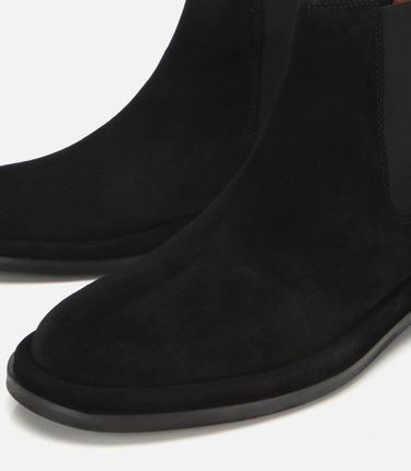  Erkek Süet Deri Siyah Lastik Detaylı Chelsea Bot