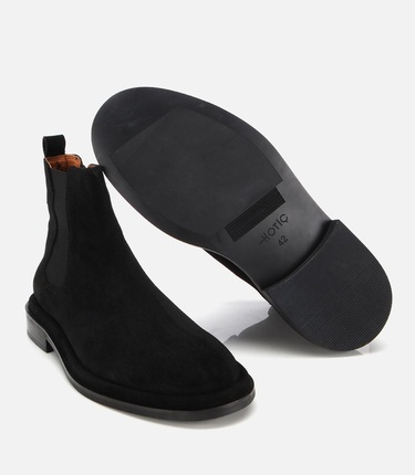 Erkek Süet Deri Siyah Lastik Detaylı Chelsea Bot
