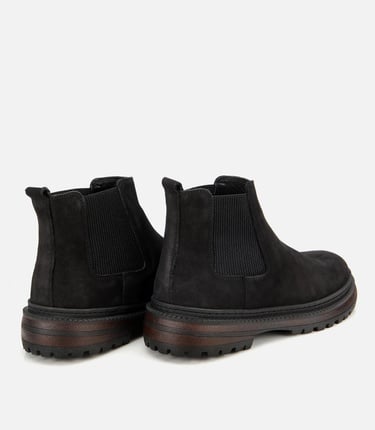  Erkek Nubuk Deri Siyah Lastik Detaylı Chelsea Bot