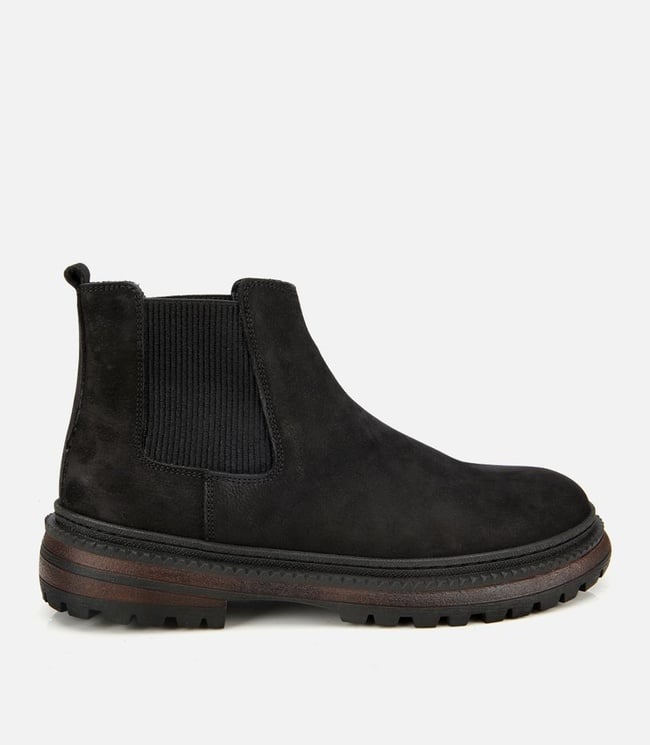  Erkek Nubuk Deri Siyah Lastik Detaylı Chelsea Bot