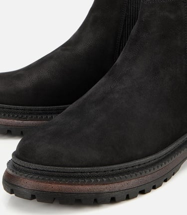  Erkek Nubuk Deri Siyah Lastik Detaylı Chelsea Bot