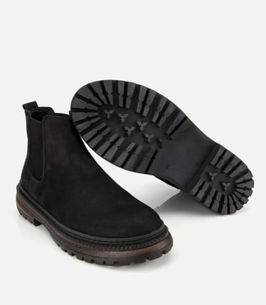  Erkek Nubuk Deri Siyah Lastik Detaylı Chelsea Bot