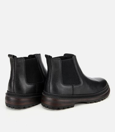  Erkek Deri Siyah Lastik Detaylı Chelsea Bot