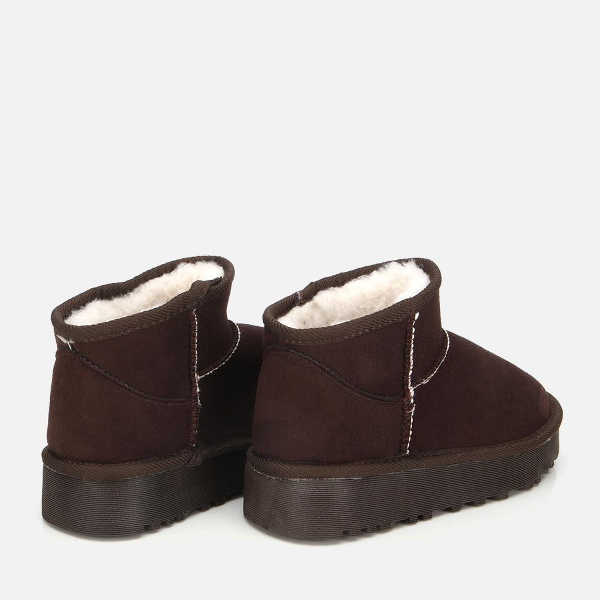 Kadın Süet Kahverengi İçi Kürklü Bilekte Kalın Tabanlı Düz Bot