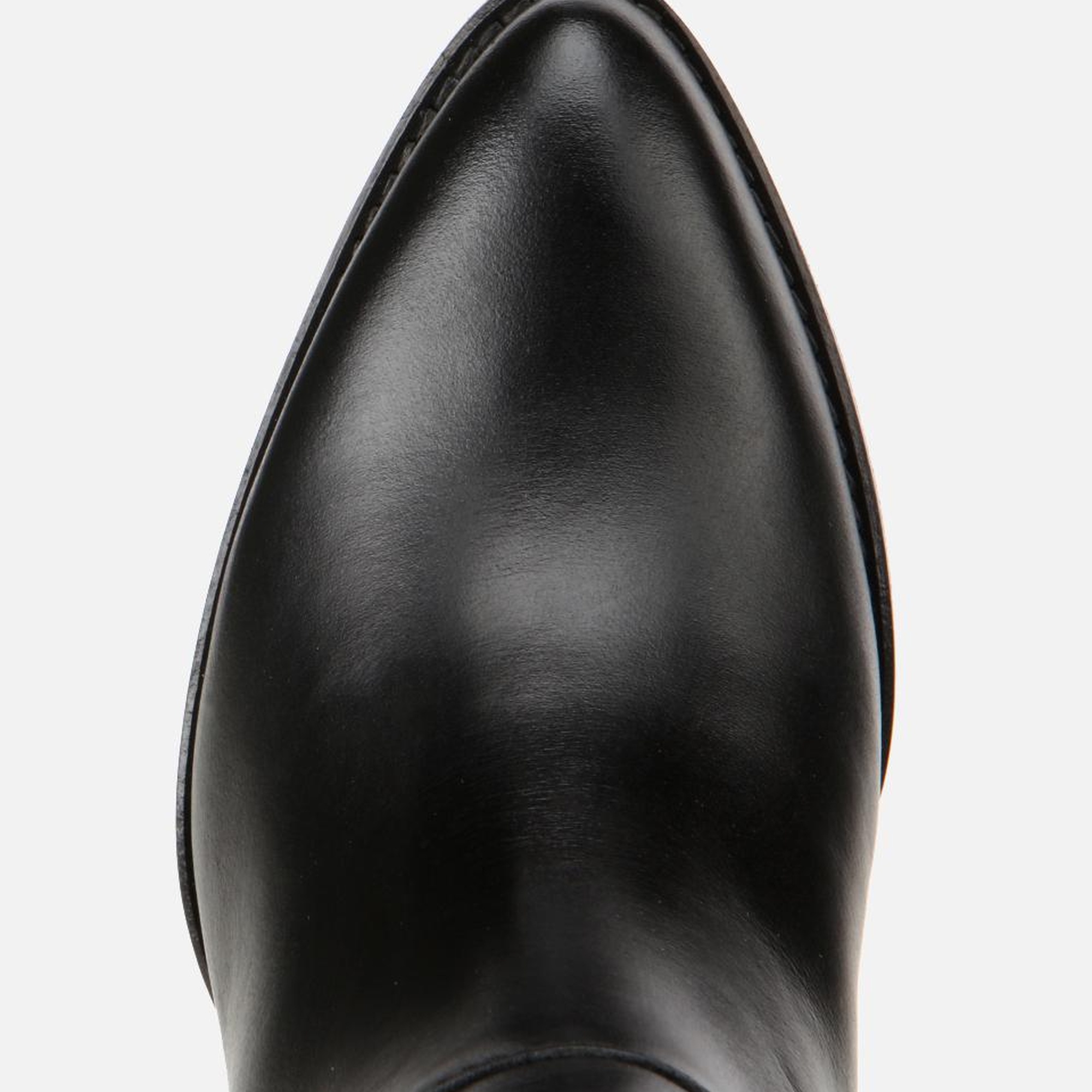 Kadın Deri Siyah Metal Detaylı Topuklu Çizme