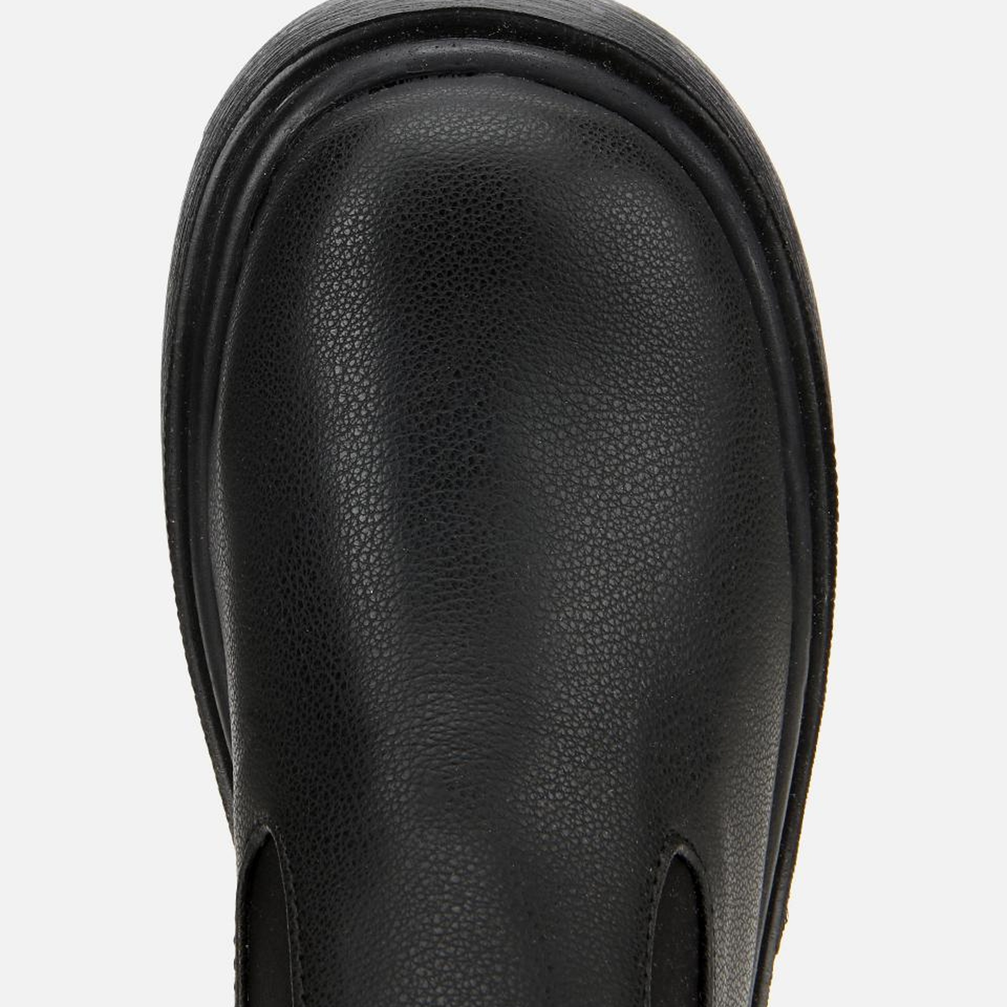 Kadın Siyah Streç Kalın Tabanlı Düz Çizme