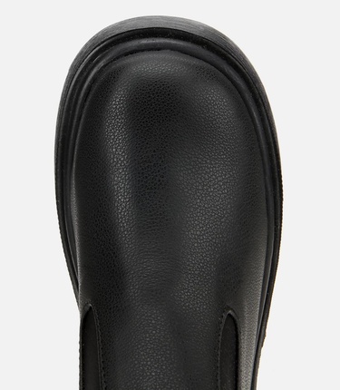  Kadın Siyah Streç Kalın Tabanlı Düz Çizme