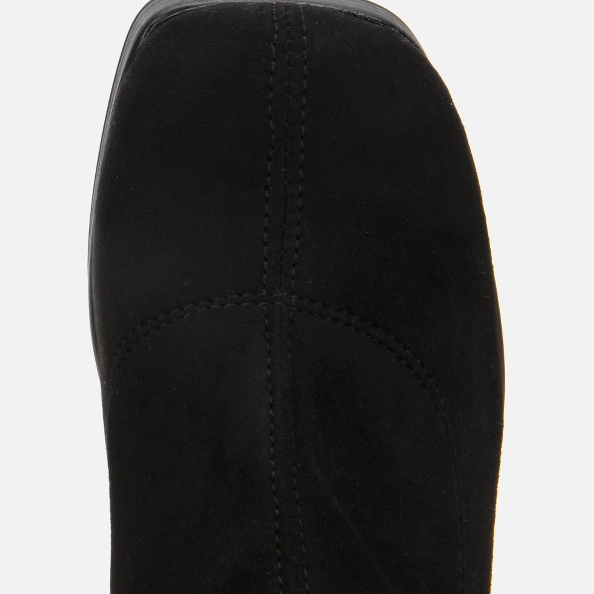 Kadın Siyah Streç Kalın Tabanlı Yüksek Topuklu Çizme