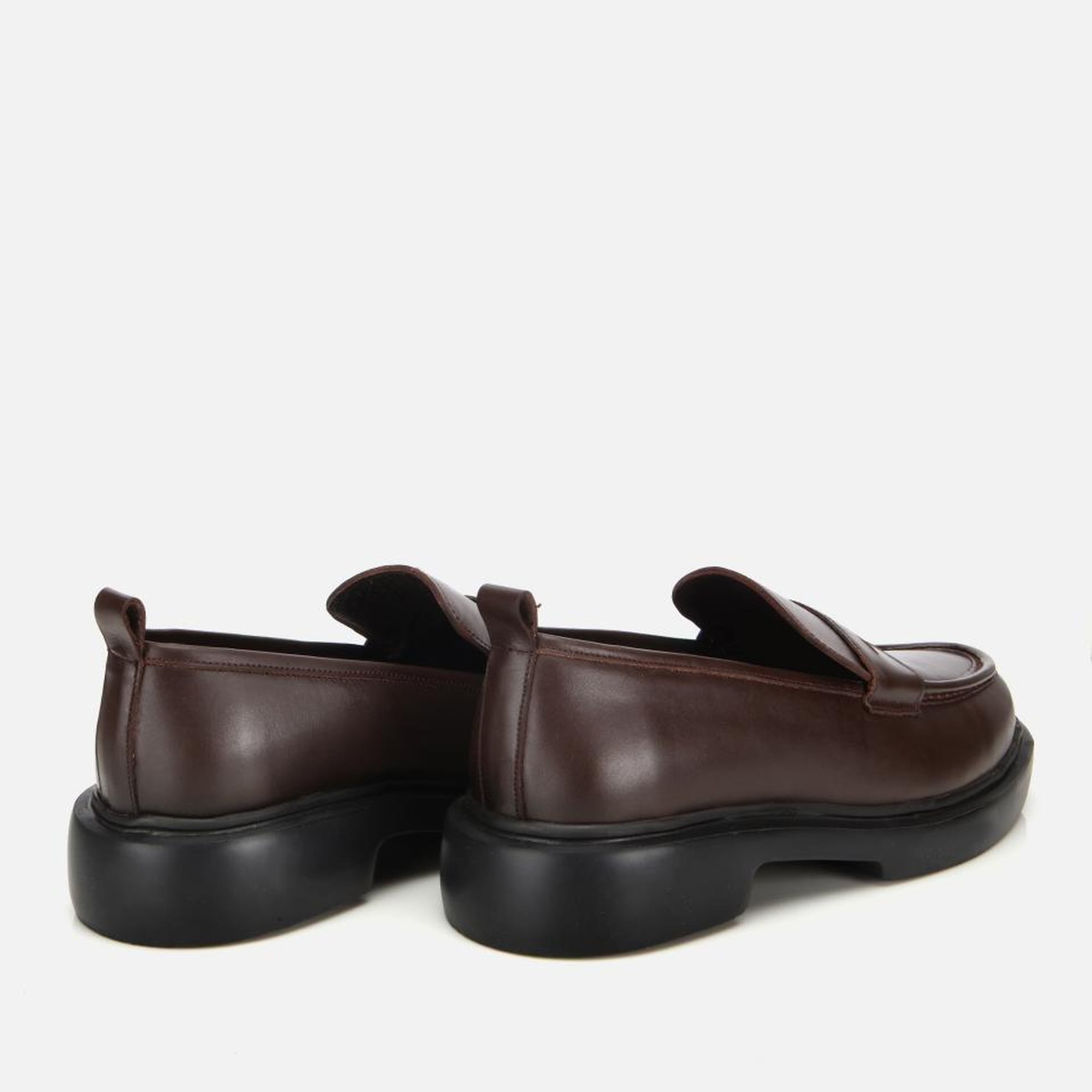 Erkek Deri Kahverengi Yüksek Tabanlı Klasik Loafer