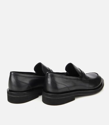  Erkek Deri Siyah Klasik Loafer Ayakkabı