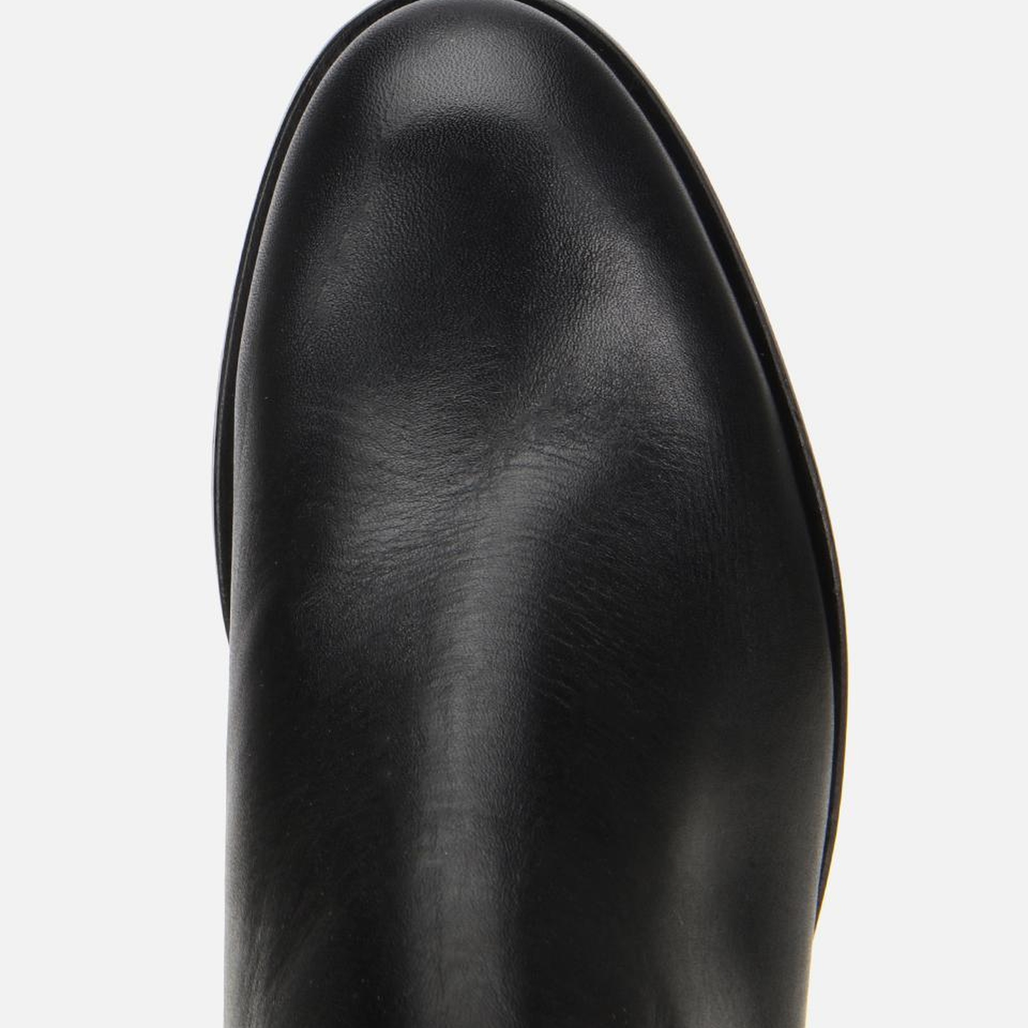 Kadın Deri Siiyah Lastik Detaylı Bilekte Düz Bot