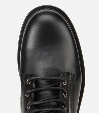  Kadın Deri Siyah Fermuarlı Postal Düz Bot