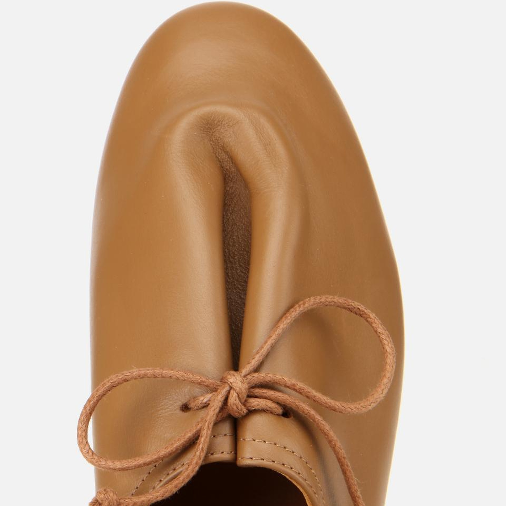 Kadın Deri Açık Kahverengi Yumuşak Bağcıklı Babet