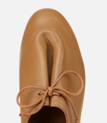  Kadın Deri Açık Kahverengi Yumuşak Bağcıklı Babet