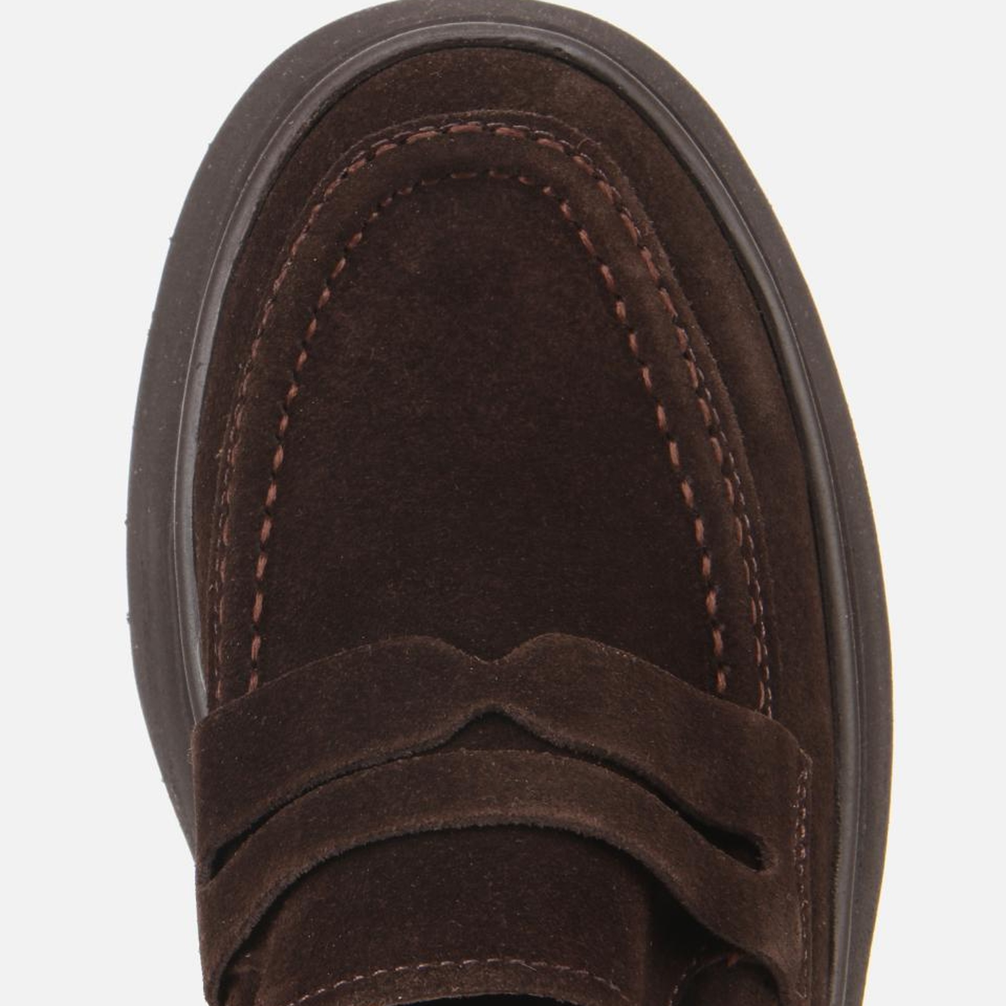 Kadın Süet Deri Kahverengi Dolgu Topuklu Günlük Loafer